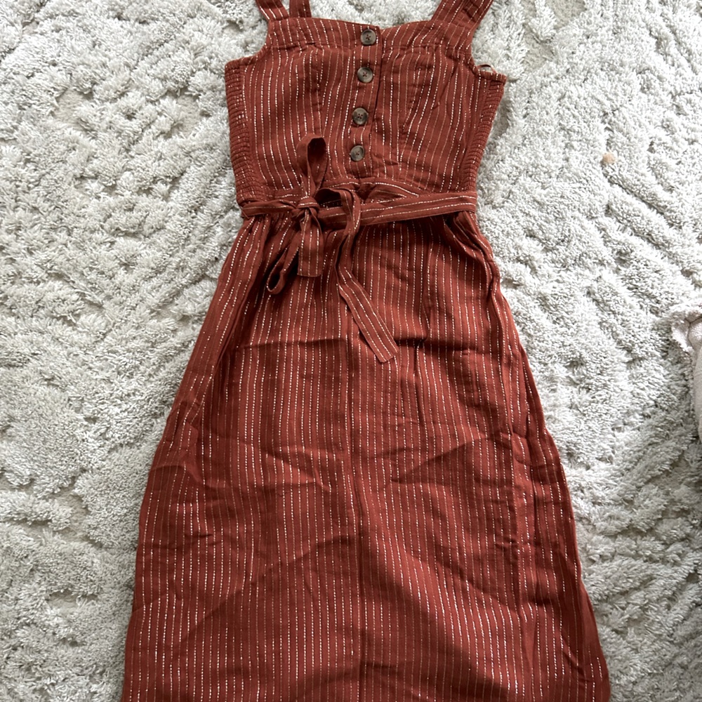 Fat face Copper and Black MIDI Dress NWOT US 4